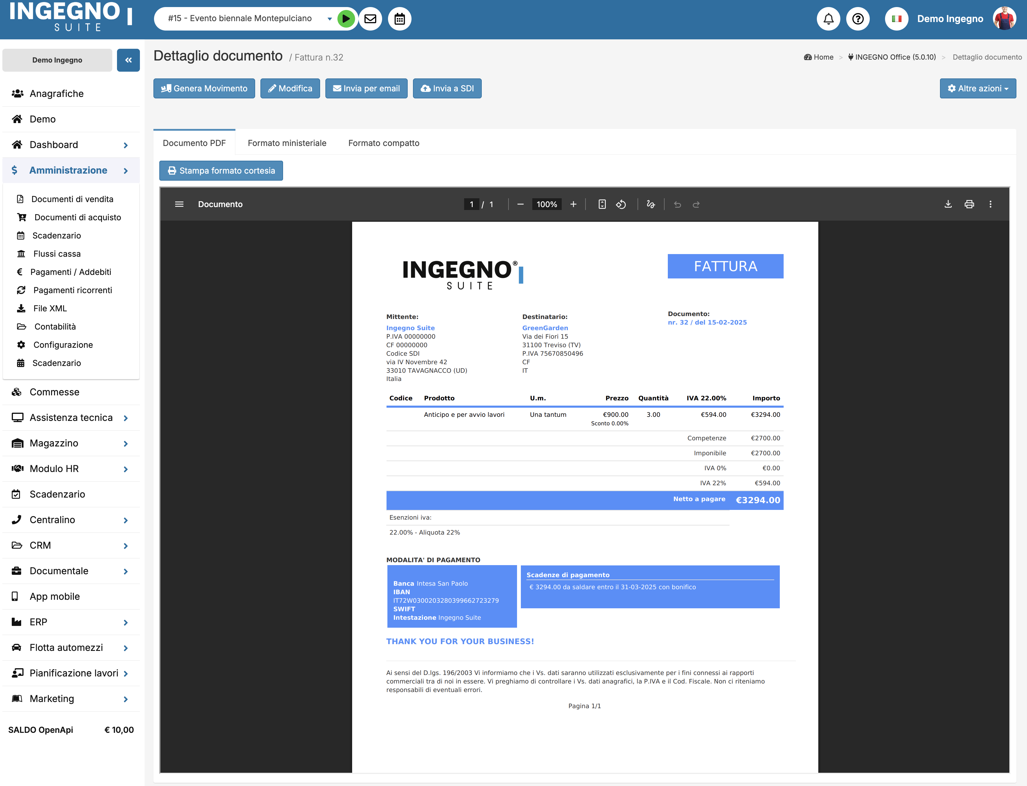 Screenshot INGEGNO Office